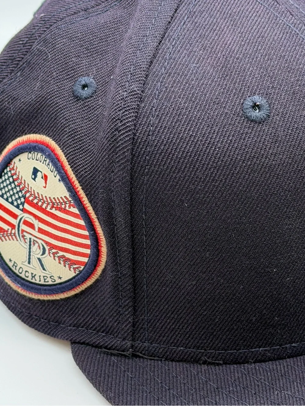 MLB Colorado Rockies Navy Red Cream Patch Cap